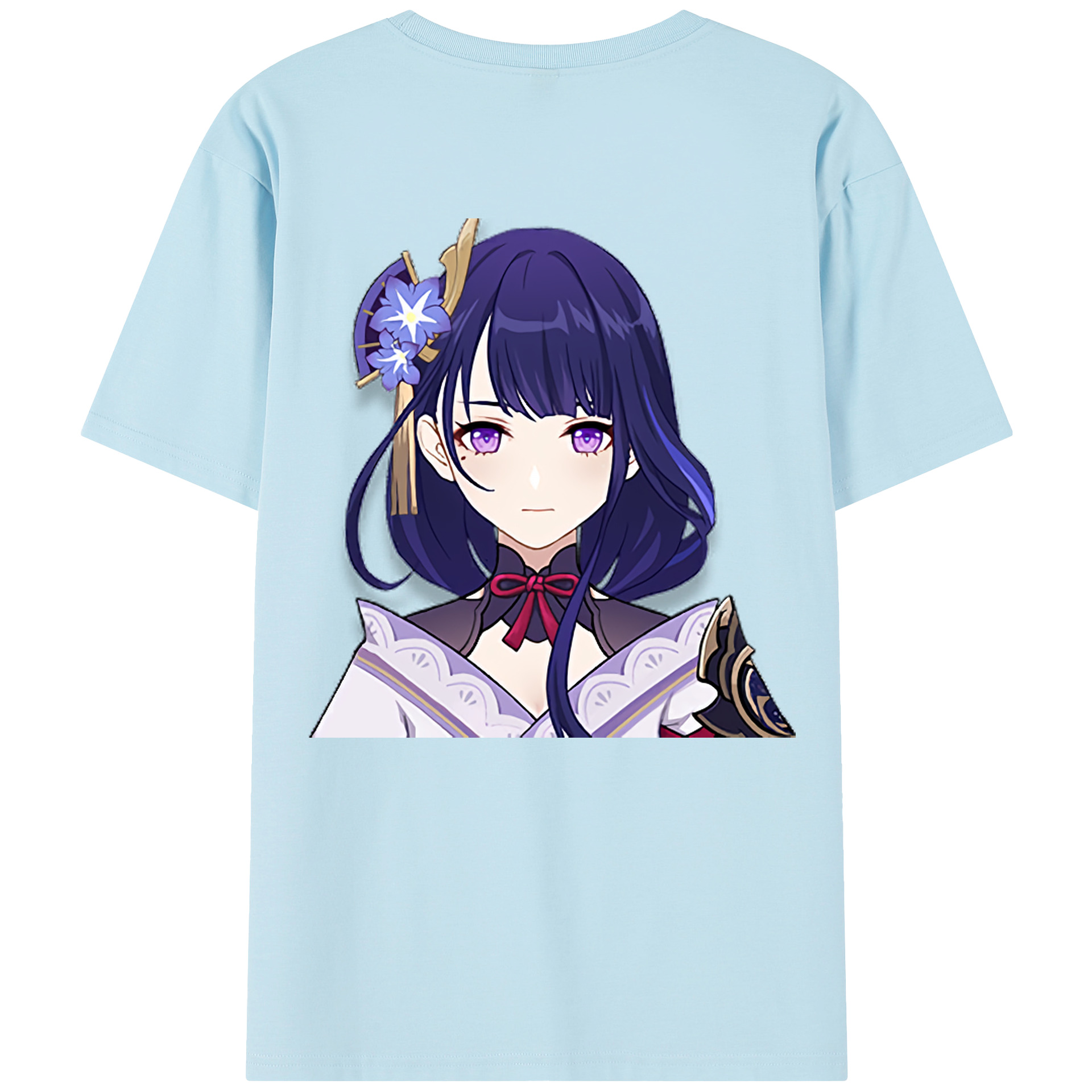 げんし神 雷電将軍 らいでんしょうぐん genshin Raiden Shogun 綿100％半袖Tシャツ（背面プリント）
